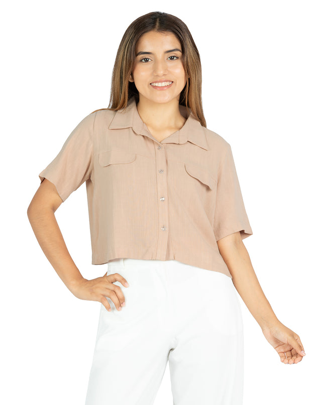 Camisa de Lino Paula Beige