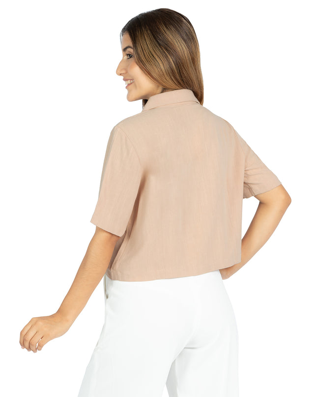 Camisa de Lino Paula Beige