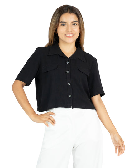 Camisa de Lino Paula Negro