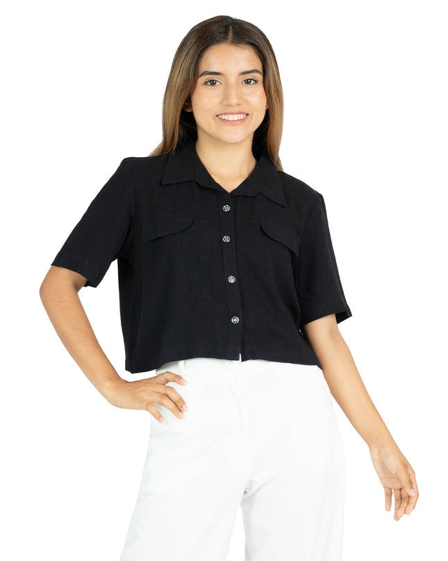 Camisa de Lino Paula Negro