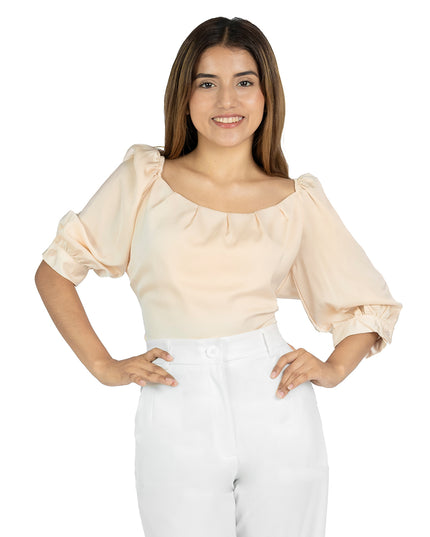Blusa en Satín Thalia Beige
