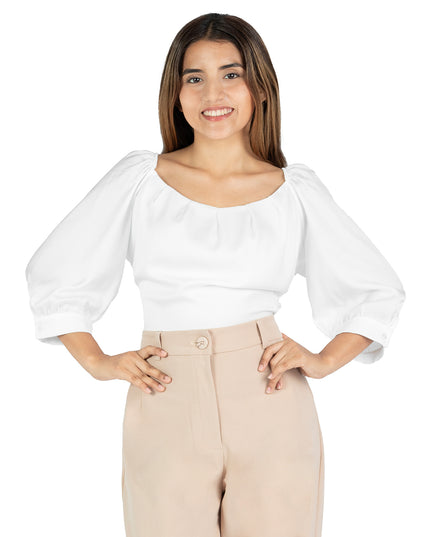 Blusa en Satín Thalia Blanco