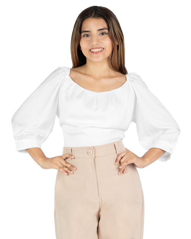 Blusa en Satín Thalia Blanco