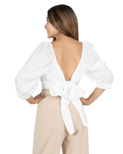 Blusa en Satín Thalia Blanco