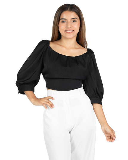 Blusa en Satín Thalia Negro