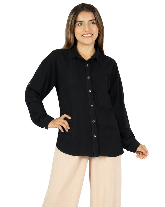 Camisa de Lino Triana Negro