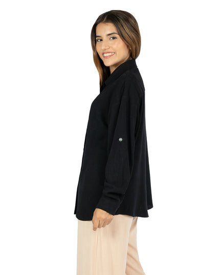 Camisa de Lino Triana Negro