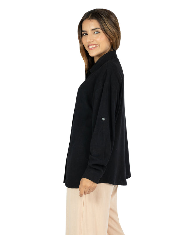 Camisa de Lino Triana Negro