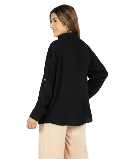 Camisa de Lino Triana Negro