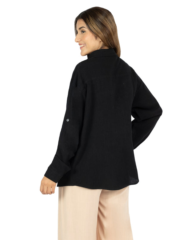 Camisa de Lino Triana Negro