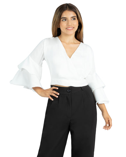 Blusa en Satín Violeta Blanco