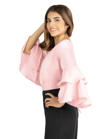 Blusa en Satín Violeta Rosa