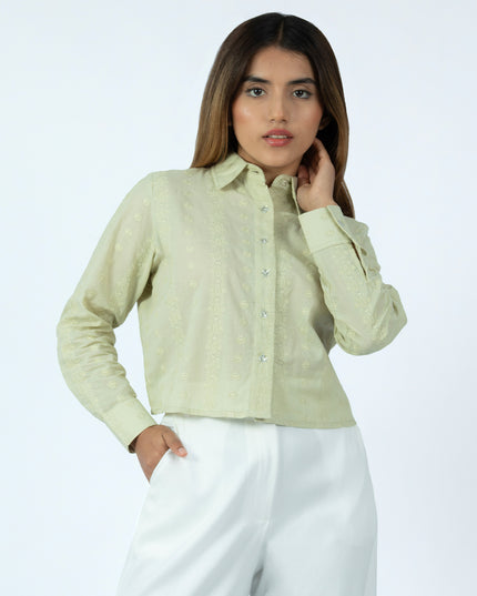 Camisa de Cotton Espiga Maia Menta