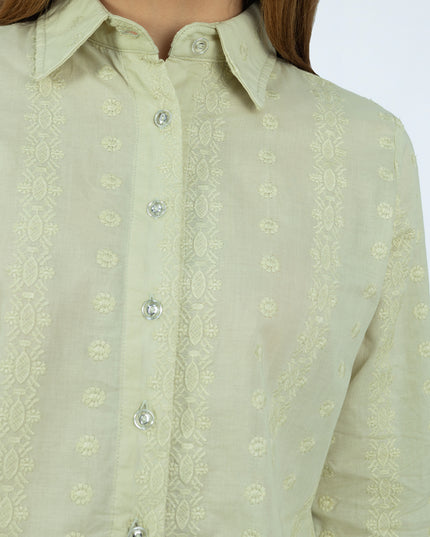 Camisa de Cotton Espiga Maia Menta