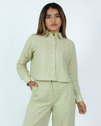 Camisa de Cotton Espiga Maia Menta