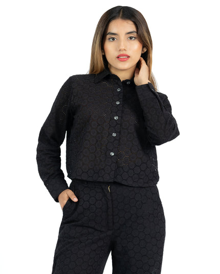 Camisa de Cotton Ovalo Maia Negro