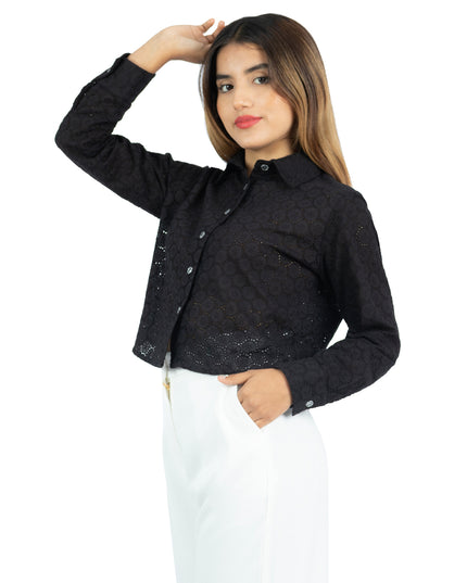 Camisa de Cotton Ovalo Maia Negro