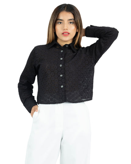 Camisa de Cotton Ovalo Maia Negro