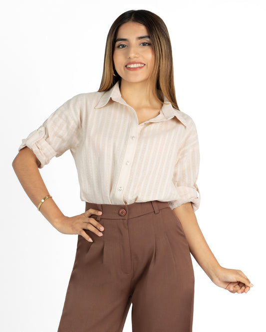 Camisa de Dobby Triana Beige