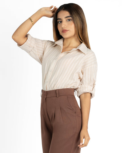 Camisa de Dobby Triana Beige