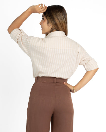 Camisa de Dobby Triana Beige