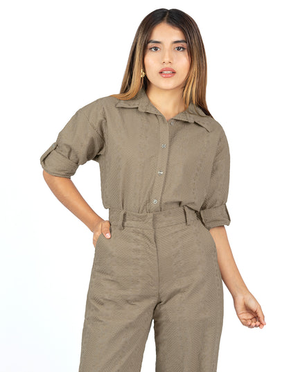 Camisa de Cotton Triana Moca