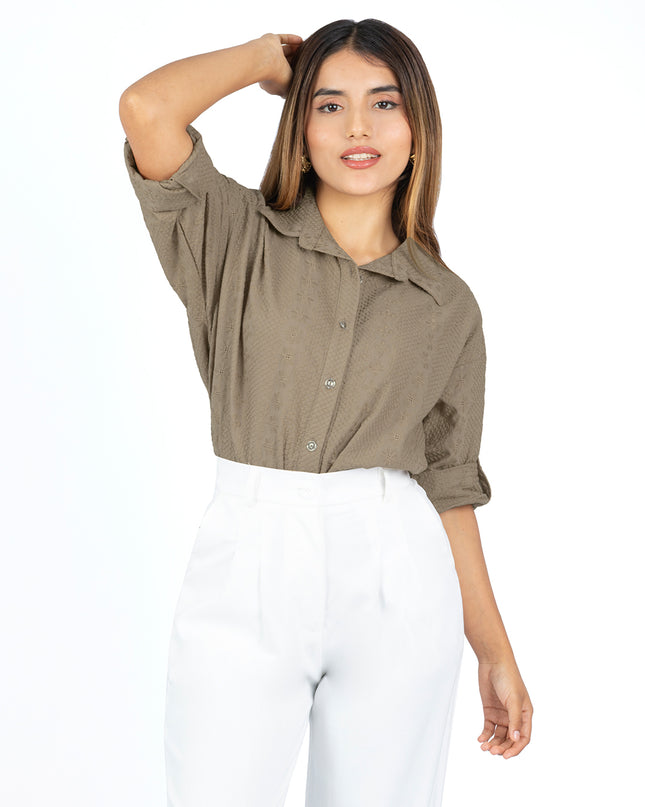 Camisa de Cotton Triana Moca