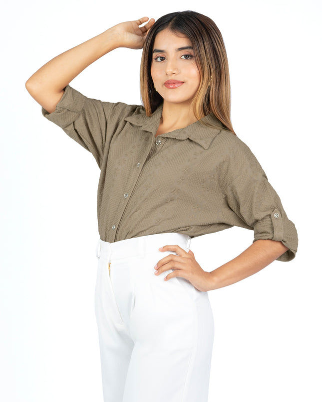 Camisa de Cotton Triana Moca