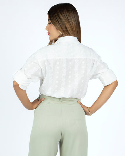 Camisa de Cotton Espiga Triana Blanco