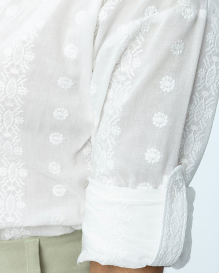 Camisa de Cotton Espiga Triana Blanco