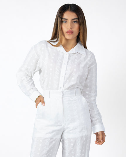 Camisa de Cotton Espiga Triana Blanco