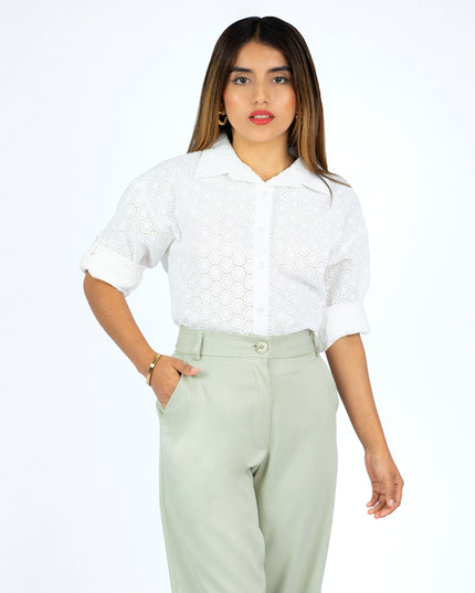 Camisa de Cotton Ovalo Triana Blanco