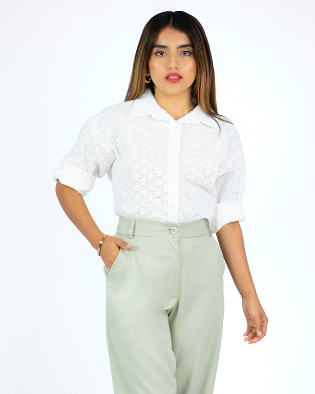 Camisa de Cotton Ovalo Triana Blanco