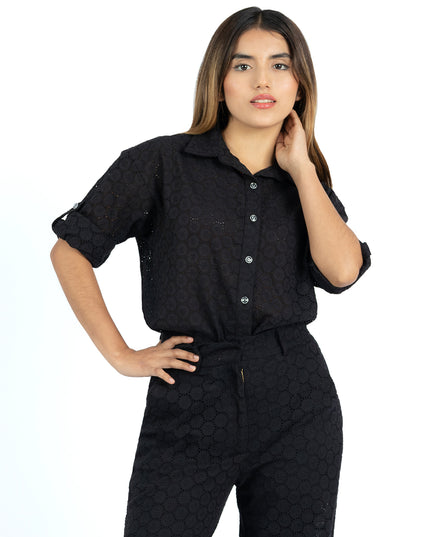 Camisa de Cotton Ovalo Triana Negro