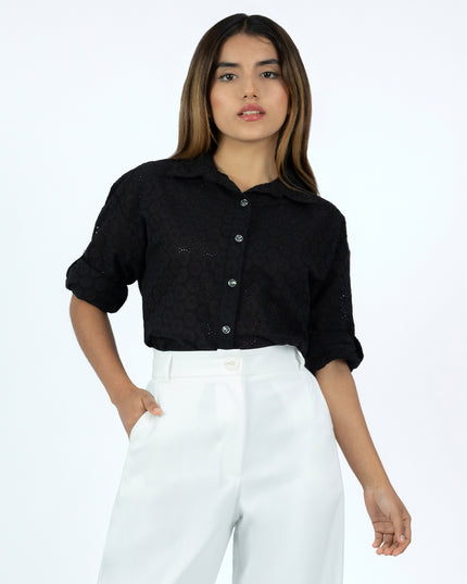 Camisa de Cotton Ovalo Triana Negro