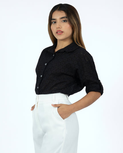Camisa de Cotton Ovalo Triana Negro
