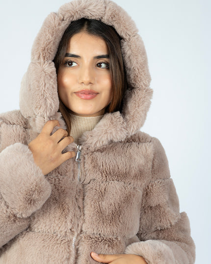 Casaca Crop Peluche Cocoa
