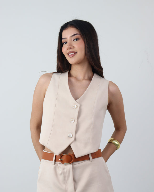 Chaleco ABBY en Lino Rayón