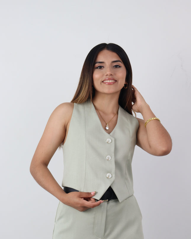 Chaleco ABBY en Lino Rayón