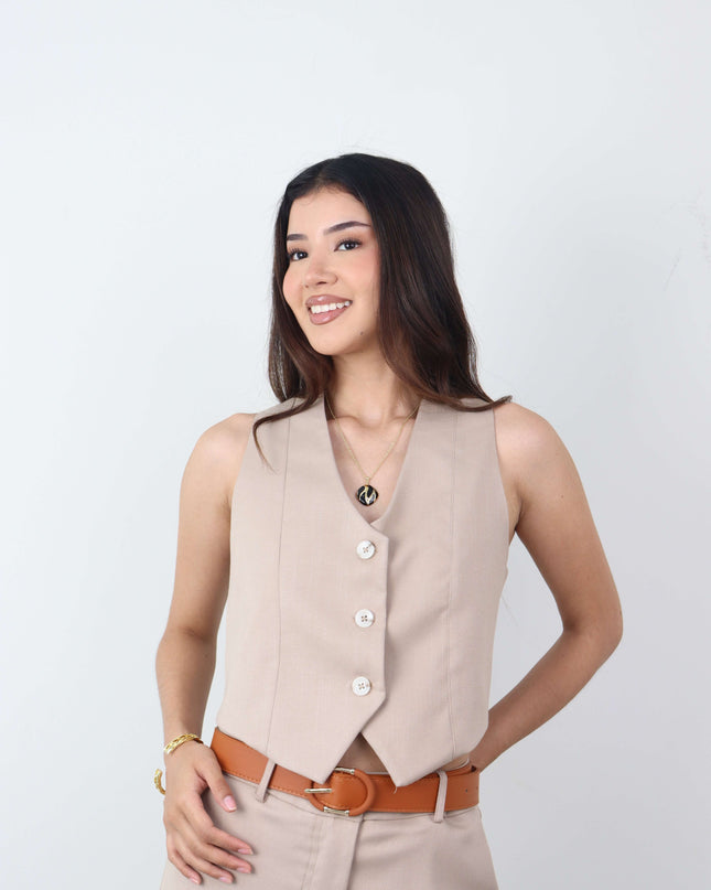 Chaleco ABBY en Lino Rayón