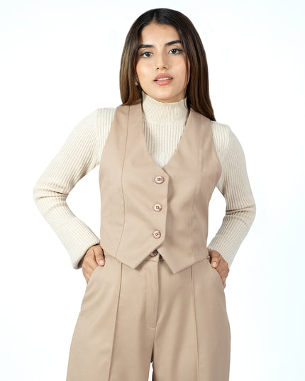 Chaleco en Sisley Abby Beige