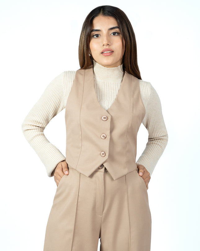 Chaleco en Sisley Abby Beige
