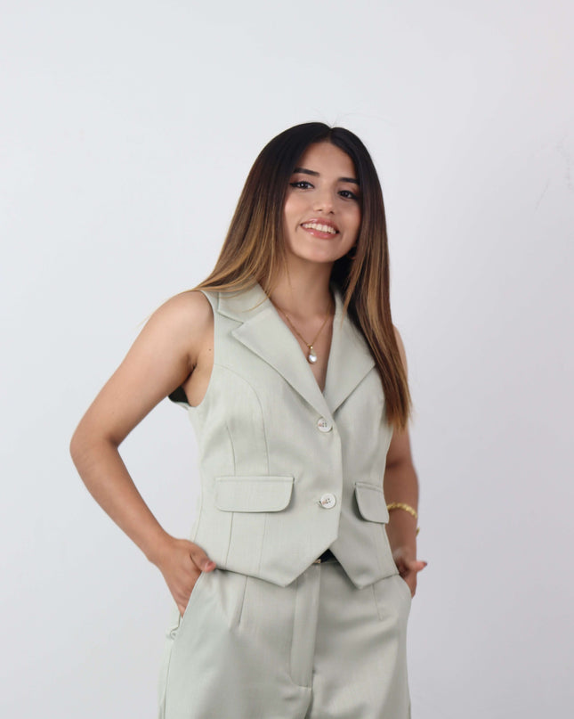 Chaleco YSABEL en Lino Rayón