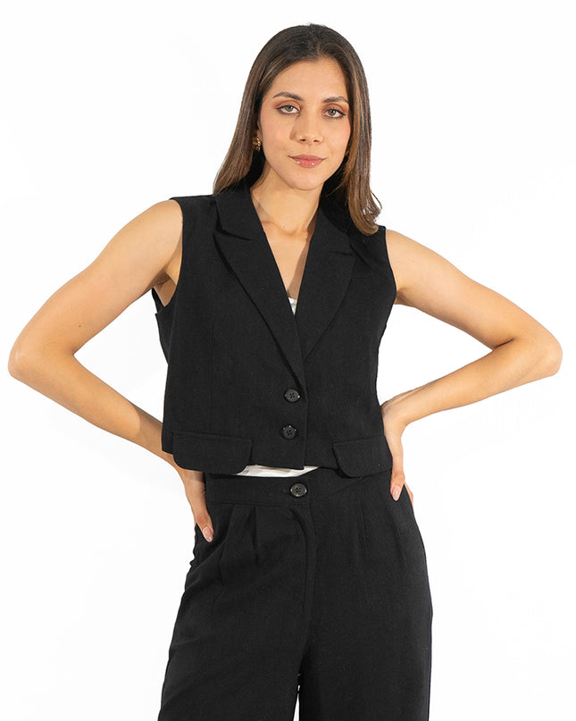 Chaleco de Lino Lili Negro