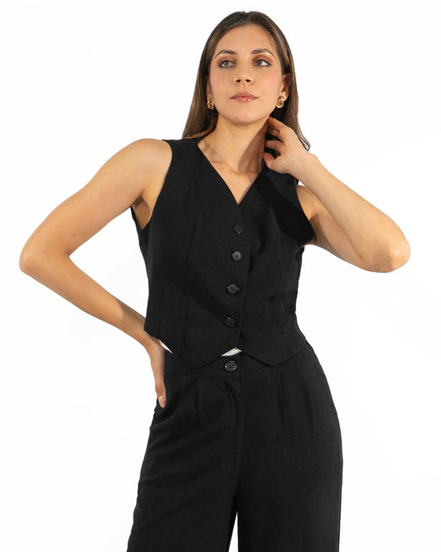 Chaleco de Lino Narel Negro