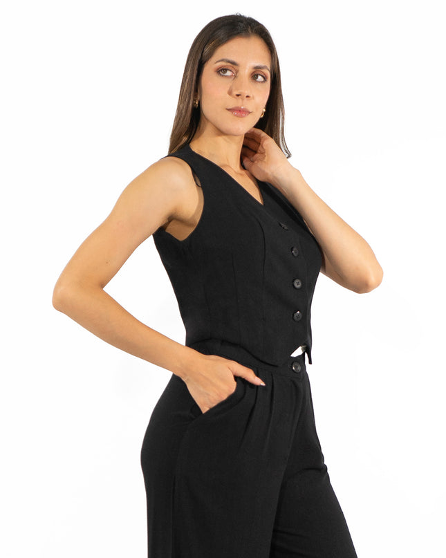 Chaleco de Lino Narel Negro
