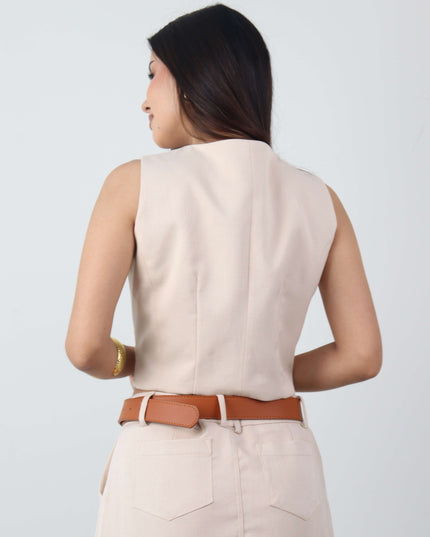 Chaleco VALERIA en Lino Rayón