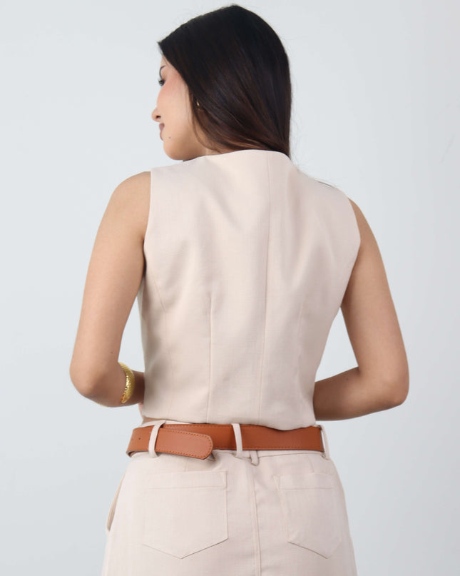 Chaleco VALERIA en Lino Rayón