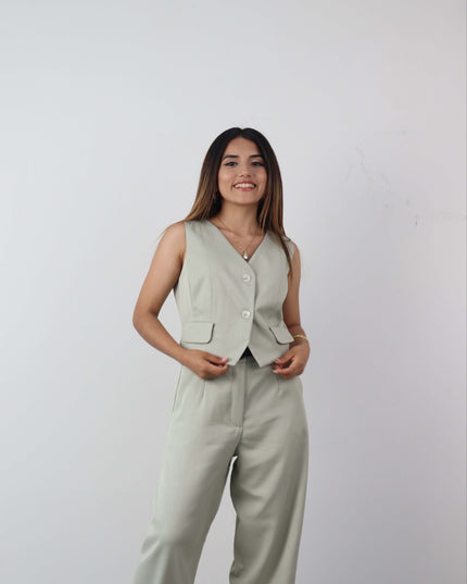 Chaleco VALERIA en Lino Rayón