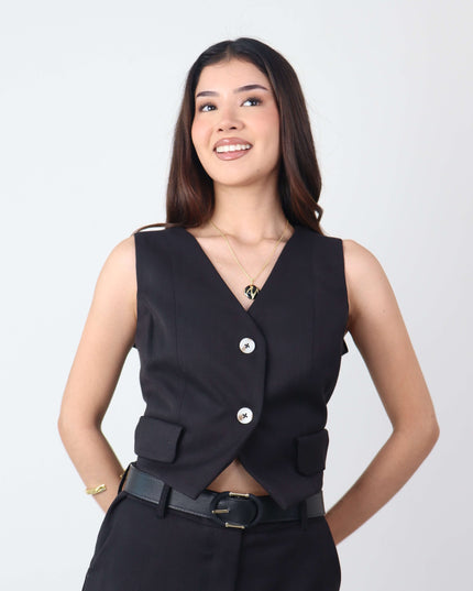 Chaleco VALERIA en Lino Rayón